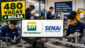 Petrobras e SENAI abrem 480 vagas em cursos técnicos gratuitos com bolsa de até R$ 858 e apoio financeiro para quem busca qualificação nas áreas de Mecânica, Soldagem, Metalurgia e Automação Industrial