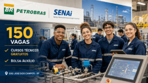 Petrobras e Senai oferecem 150 vagas em cursos técnicos gratuitos em São José dos Campos com bolsa-auxílio e oportunidade de qualificação para o setor de óleo e gás
