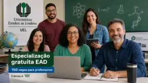 UEL abre 150 vagas em especialização gratuita EAD para professores no curso Ciência é 10