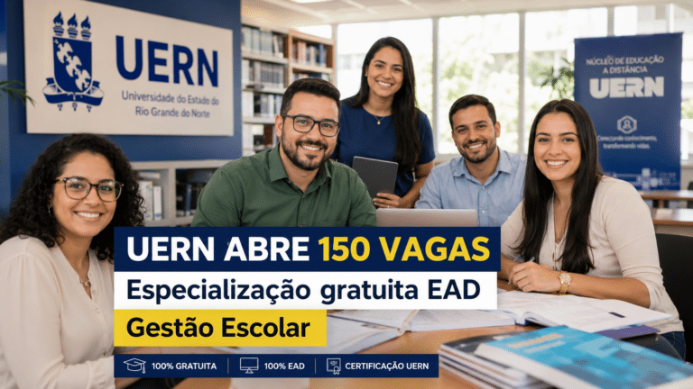 UERN abre 150 vagas em especialização gratuita EAD de Gestão Escolar para licenciados e professores