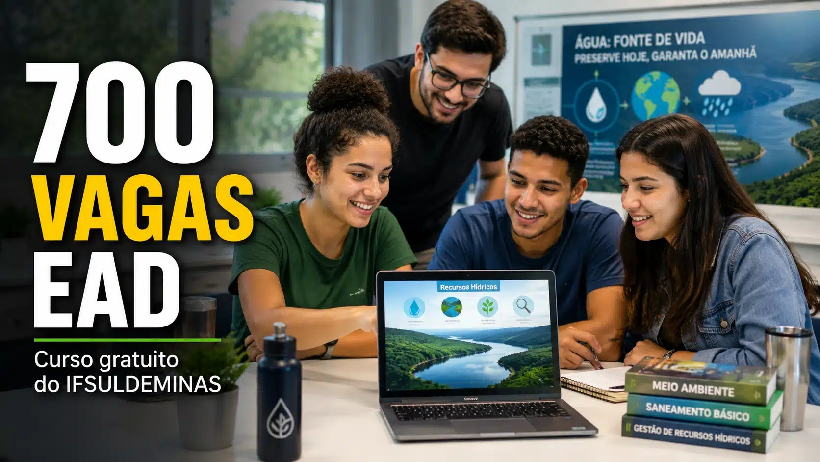IFSULDEMINAS abre 700 vagas em curso gratuito EAD de Monitor do Uso e Conservação dos Recursos Hídricos