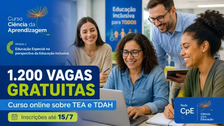 Rede CpE abre 1.200 vagas para curso gratuito de formação online sobre TEA e TDAH