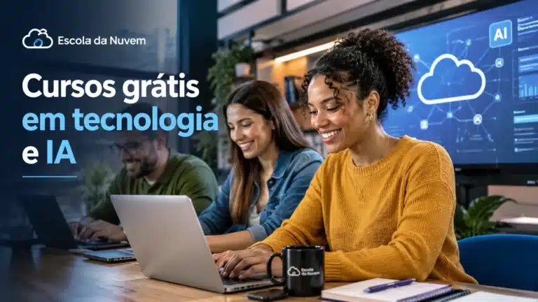 Escola da Nuvem abre cursos gratuitos de tecnologia e IA para maiores de 18 anos e aposta em formação online ao vivo com apoio para conseguir emprego