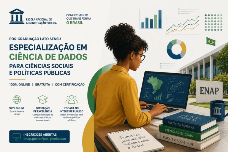 Imagem editorial sobre Fundaj abre 50 vagas em especialização gratuita em Ciências Sociais de Dados com EaD e inscrições até 18 de junho de 2026 em