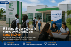 Imagem editorial sobre IF Baiano abre cadastro de reserva para bolsistas do Pronatec em Santo Estêvão; seleção tem funções de apoio, supervisão e