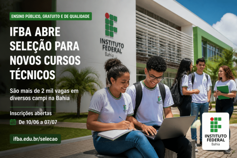 Imagem editorial sobre IF Baiano abre seleção para cursos técnicos subsequentes no Campus Catu com 95 vagas gratuitas em Agropecuária e Petróleo e Gás;