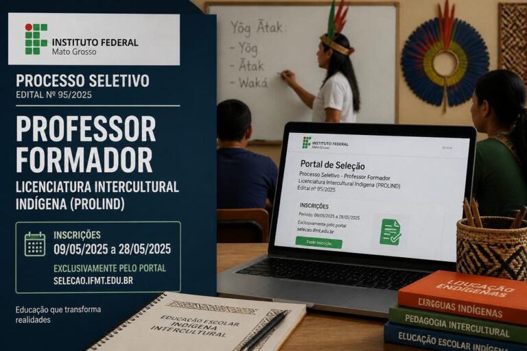 Imagem editorial sobre IFRR Campus Amajari abre seleção com vaga e cadastro reserva para Professor Formador em Letras Português/Línguas Indígenas; bolsa é