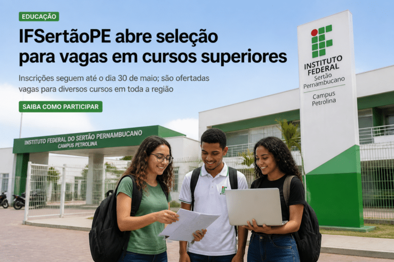 Imagem editorial sobre IFSertãoPE abre seleção para vagas em cursos superiores por transferência, reingresso, professor da rede pública e portador de
