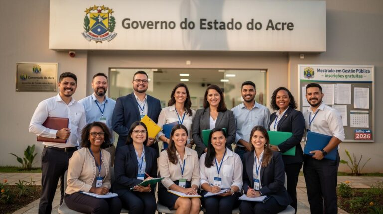 Inscrições abertas para curso gratuito de mestrado em Gestão Pública no Acre: 30 vagas para servidores estaduais, seleção sem taxa e prova objetiva marcada para julho de 2026