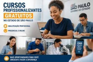 Imagem editorial sobre Qualifica SP abre cursos gratuitos com certificado para jovens de 16 a 24 anos no Estado de São Paulo; inscrições seguem no portal