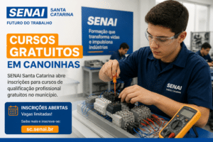 Imagem editorial sobre SENAI SC abre 10 vagas gratuitas em Canoinhas para o curso de Manutenção Elétrica Residencial; inscrições começam em 17 de junho e