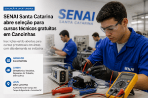 Imagem editorial sobre SENAI SC abre 10 vagas gratuitas em Canoinhas para o curso de Manutenção Elétrica Residencial; inscrições começam em 17 de junho e