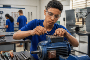 Imagem editorial sobre SENAI SC abre 10 vagas gratuitas em Pinhalzinho para o curso de Mecânico de Manutenção de Máquinas Industriais com início em 1º de