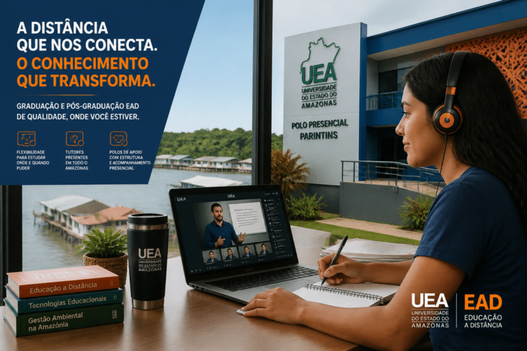 Imagem editorial sobre UFAM abre 300 vagas gratuitas para graduação EAD no PSEaD 2026 em Administração e Biblioteconomia, com inscrições até 6 de julho em
