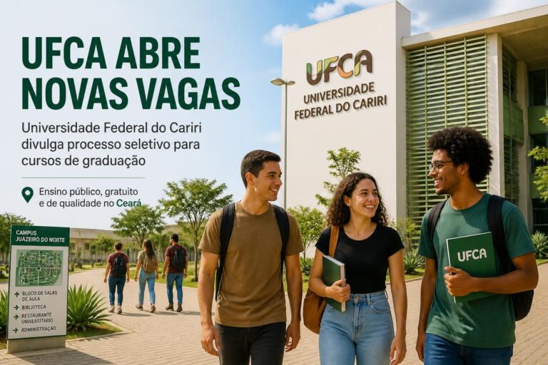 Imagem editorial sobre UFCA abre editais de Mudança de Curso, Transferência Voluntária e Admissão de Graduados com vagas em 20, 22 e 19 graduações
