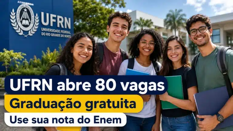 UFRN seleciona 80 alunos para cursos gratuitos de graduação com vagas remanescentes do SiSU