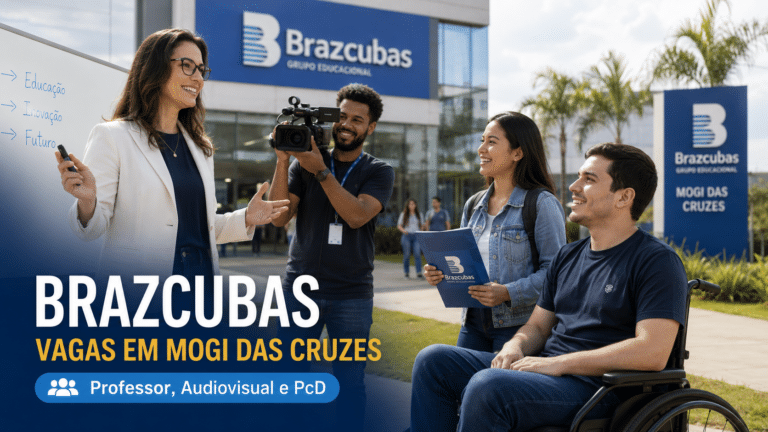 Brazcubas abre vagas em Mogi das Cruzes para professor assistente, técnico audiovisual e bancos de talentos com opção PcD