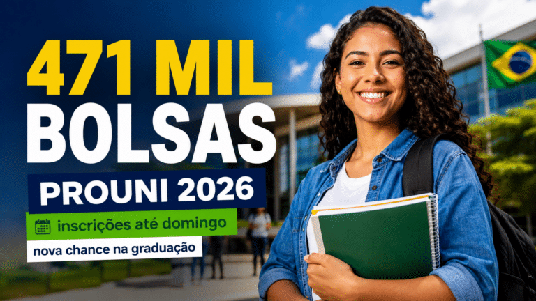 Prouni 2026 prorroga inscrições até domingo e oferece mais de 471 mil bolsas de estudo para quem deseja uma nova oportunidade na educação superior