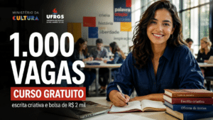 Ministério da Cultura e UFRGS oferecem curso gratuito de escrita criativa com 1.000 vagas e bolsa de R$ 2 mil para os melhores alunos