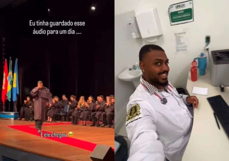 Ex-faxineiro conquista diploma de médico e emociona ao atender primeira paciente, sua irmã, em plantão inesquecível