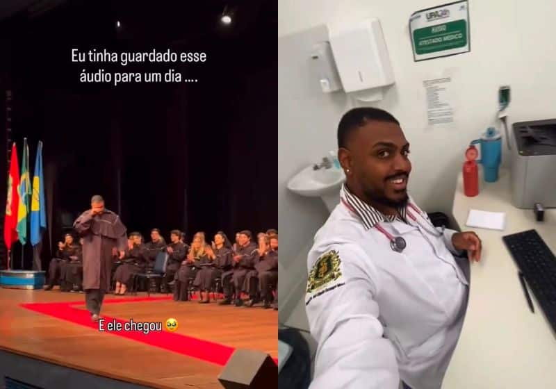 Ex-faxineiro conquista diploma de médico e emociona ao atender primeira paciente, sua irmã, em plantão inesquecível