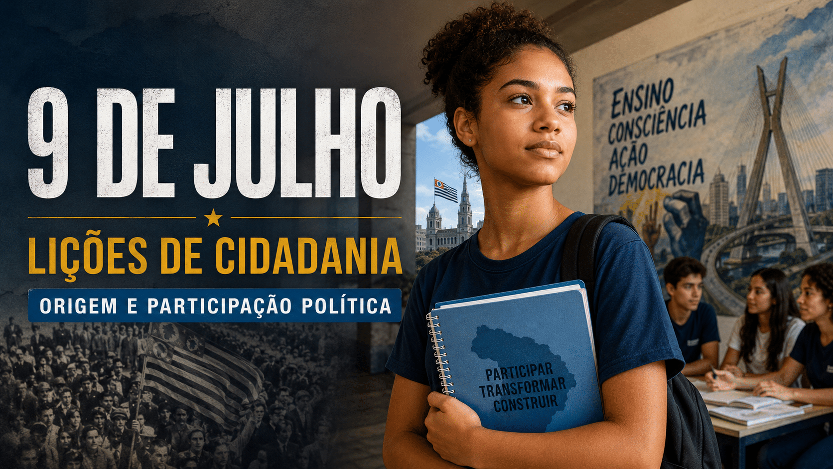 Feriado de 9 de julho tem origem em tragédia estudantil e revela lições importantes sobre cidadania e participação política nas escolas de São Paulo