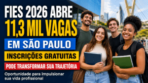 Fies 2026 abre 11,3 mil vagas em São Paulo com inscrições gratuitas e pode transformar sua trajetória profissional