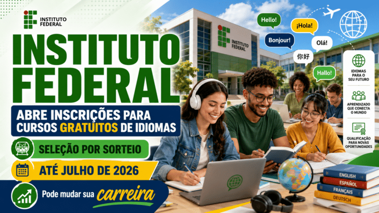 Instituto Federal abre inscrições para cursos gratuitos de idiomas com seleção por sorteio e pode mudar sua carreira até julho de 2026