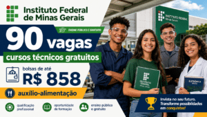 Instituto Federal de Minas Gerais abre 90 vagas em cursos técnicos gratuitos com bolsas de até R$ 858 e auxílio-alimentação