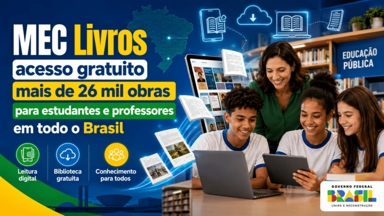 MEC Livros oferece acesso gratuito a mais de 26 mil obras e transforma a leitura de estudantes e professores em todo o Brasil