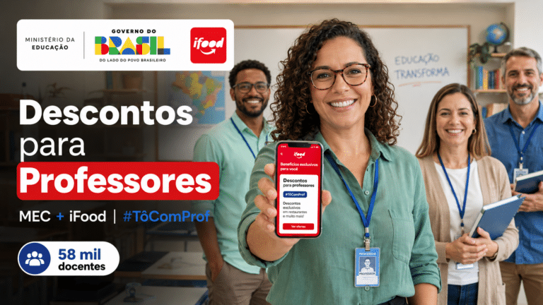 MEC e iFood oferecem descontos exclusivos para professores e garantem valorização profissional com adesão de 58 mil docentes ao programa #TôComProf