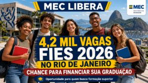Ministério da Educação libera 4,2 mil vagas no Fies 2026 no Rio de Janeiro e oferece chance de financiamento gratuito para estudantes em busca de formação superior