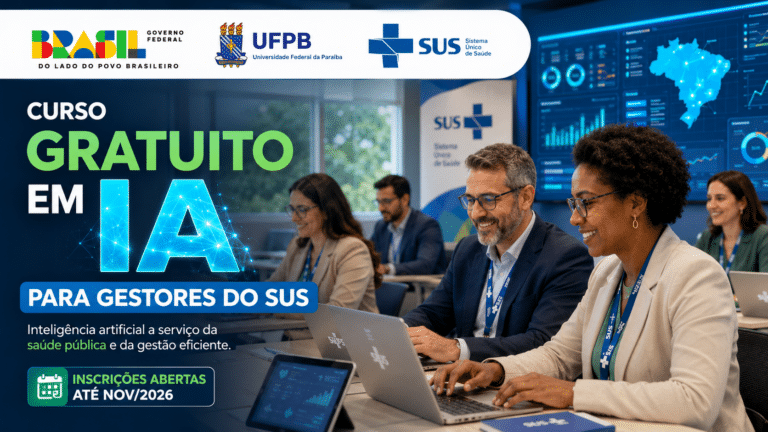 Ministério da Saúde e UFPB abrem inscrições para curso gratuito em inteligência artificial, capacitando gestores do SUS até novembro de 2026