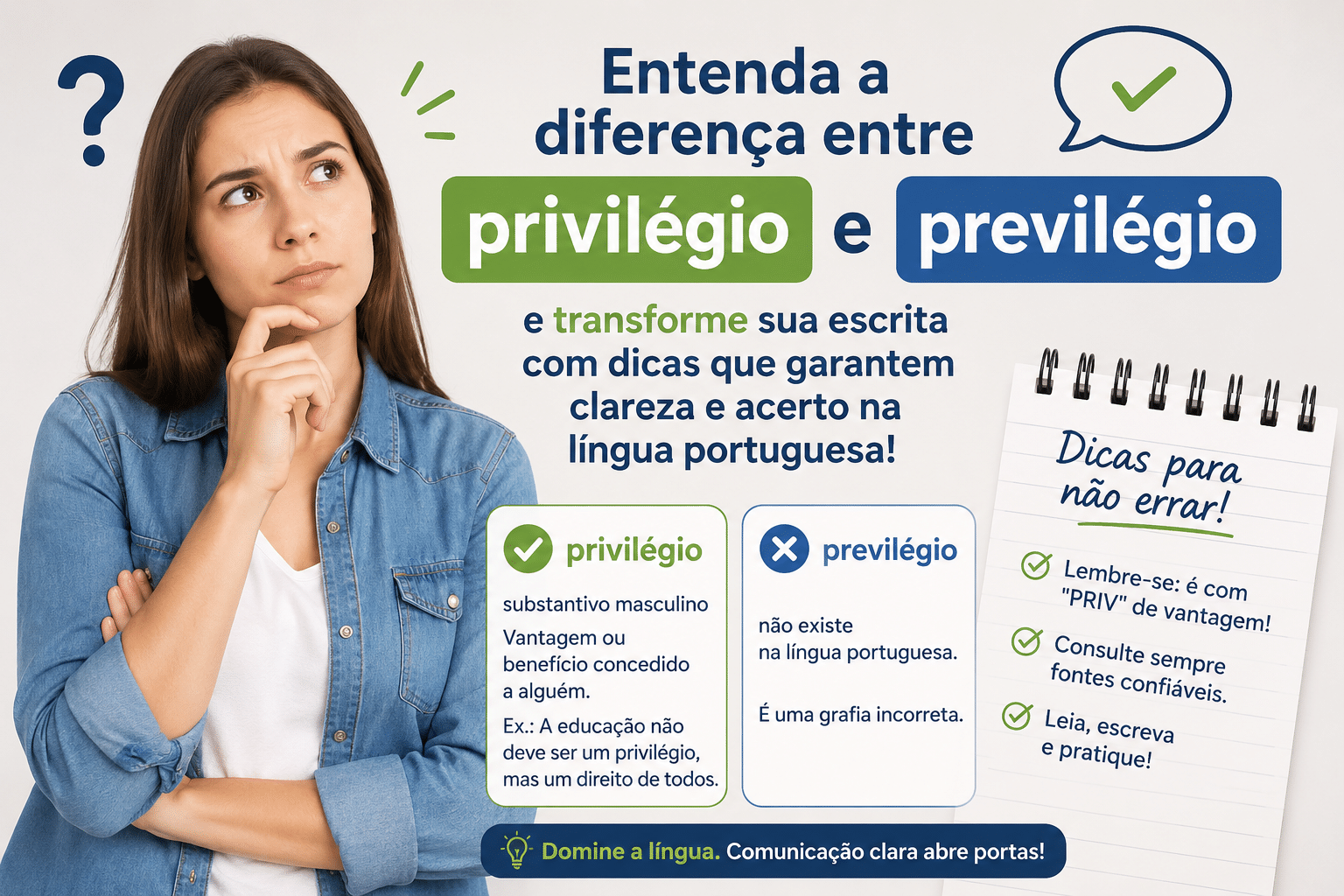 Privilégio ou previlégio? Entenda como escrever correto e transforme sua escrita com dicas que garantem clareza e acerto na língua portuguesa