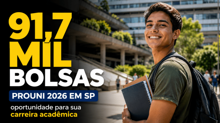 Prouni 2026 libera 91,7 mil bolsas de estudo em São Paulo e oportunidade pode transformar sua carreira acadêmica