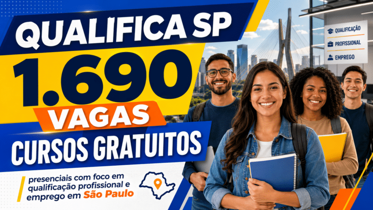Qualifica SP libera 1.690 vagas em cursos gratuitos e presenciais com foco em qualificação profissional e oportunidades de emprego em São Paulo