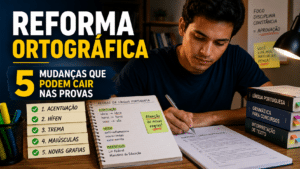 Reforma ortográfica garante que concurseiros fiquem atentos às 5 mudanças fundamentais que podem impactar suas notas e aprovações