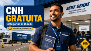 SEST SENAT prorroga inscrições para programa que paga mudança da CNH para categorias C, D ou E e oferece qualificação gratuita