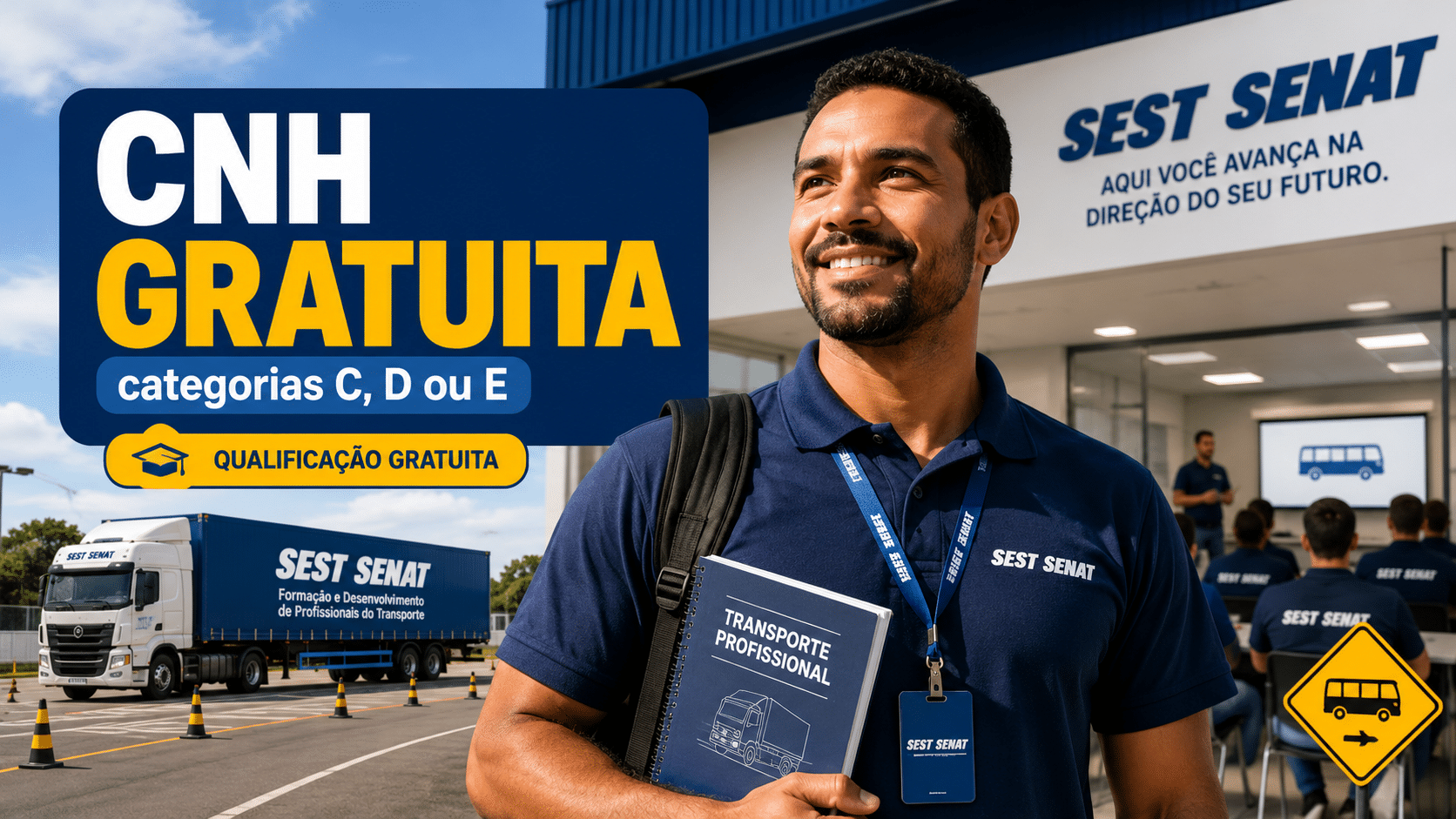 SEST SENAT prorroga inscrições para programa que paga mudança da CNH para categorias C, D ou E e oferece qualificação gratuita