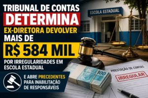 Tribunal de Contas determina ex-diretora devolver mais de R$ 584 mil por irregularidades em escola estadual e abre precedentes para inabilitação de responsáveis