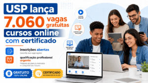 USP lança 7.060 vagas gratuitas em cursos online com certificado e abre inscrições para quem busca qualificação profissional urgente