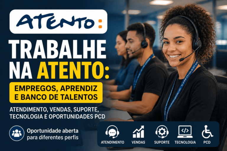 Imagem editorial sobre Atento reúne 114 vagas de emprego, banco de talentos e jovem aprendiz em várias cidades; seleção inclui atendimento, vendas,