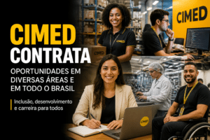 Imagem editorial sobre Cimed reúne 61 vagas em áreas como logística, comercial, tecnologia, produção e administrativo, além de banco de talentos e