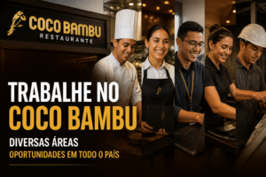 Imagem editorial sobre Coco Bambu reúne 80 vagas efetivas em várias cidades do país, com oportunidades em cozinha, atendimento, compras, RH, manutenção e