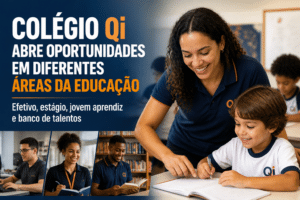 Imagem editorial sobre Colégio Qi abre 6 oportunidades no Rio de Janeiro com vagas efetivas, estágio, jovem aprendiz e banco de talentos para diferentes
