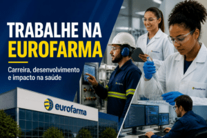 Imagem editorial sobre Eurofarma reúne 44 vagas, estágio e bancos de talentos em áreas como produção, laboratório, manutenção, saúde e tecnologia, com
