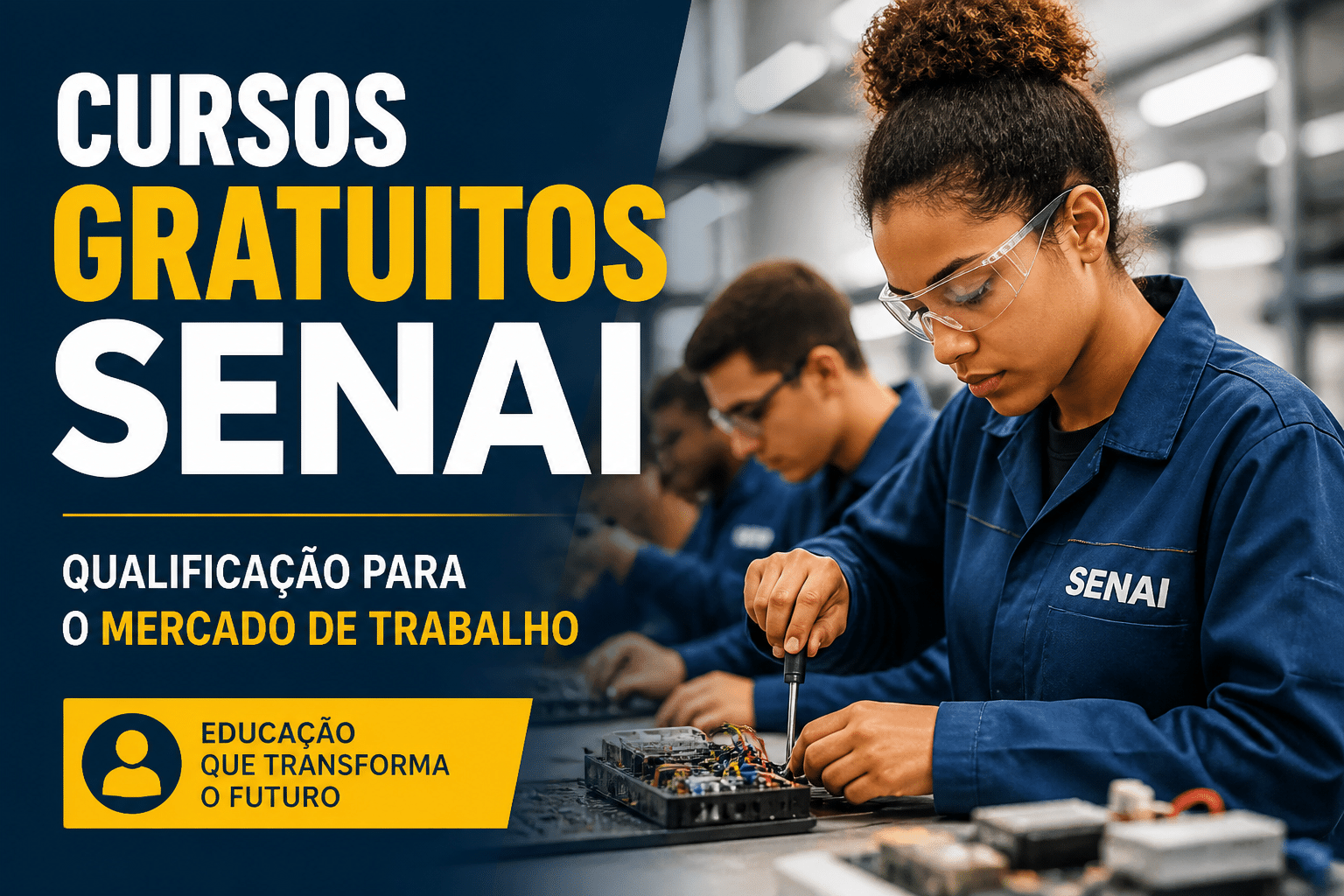 Imagem editorial sobre Firjan SENAI abre 11.663 vagas gratuitas em cursos de qualificação profissional no Rio de Janeiro; veja modalidades, requisitos,