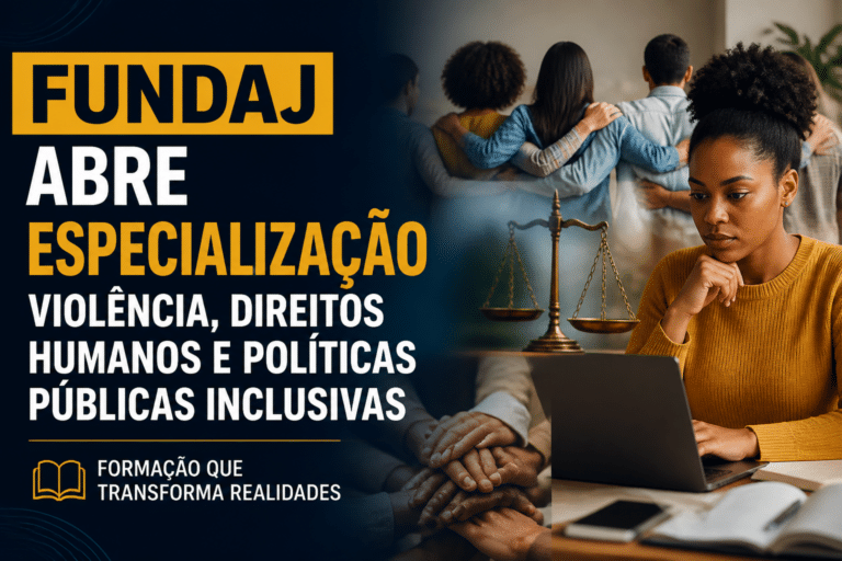 Imagem editorial sobre Fundaj abre 60 vagas em especialização EaD sobre violência, direitos humanos e políticas públicas inclusivas; inscrições vão até 30