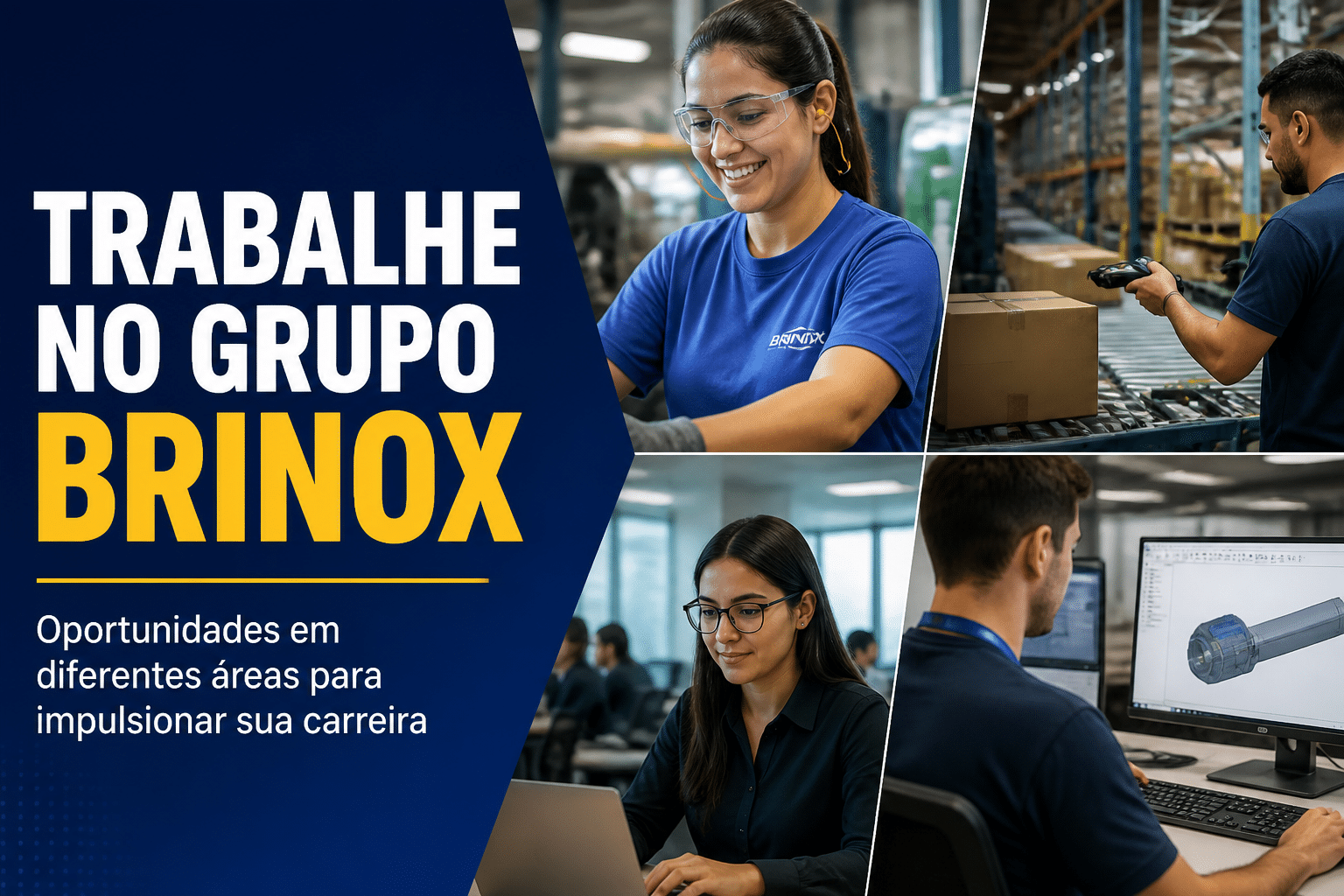 Imagem editorial sobre Grupo Brinox reúne 34 vagas efetivas, estágio e banco de talentos em Caxias do Sul, Linhares, São Paulo e Porto Alegre; veja cargos
