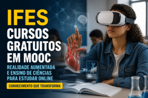 Imagem editorial sobre IFES abre ambiente de cursos gratuitos em MOOC com acesso ao conteúdo de Realidade Aumentada e Ensino de Ciências para quem quer
